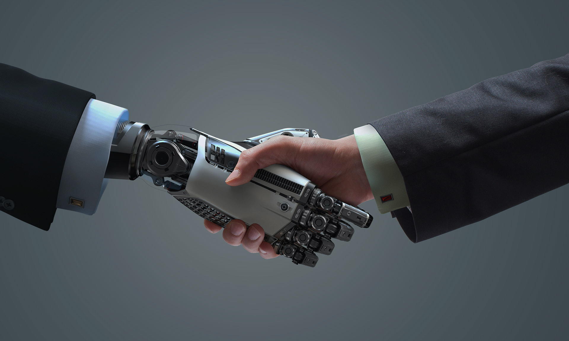 poignée de main entre un robot et un humain